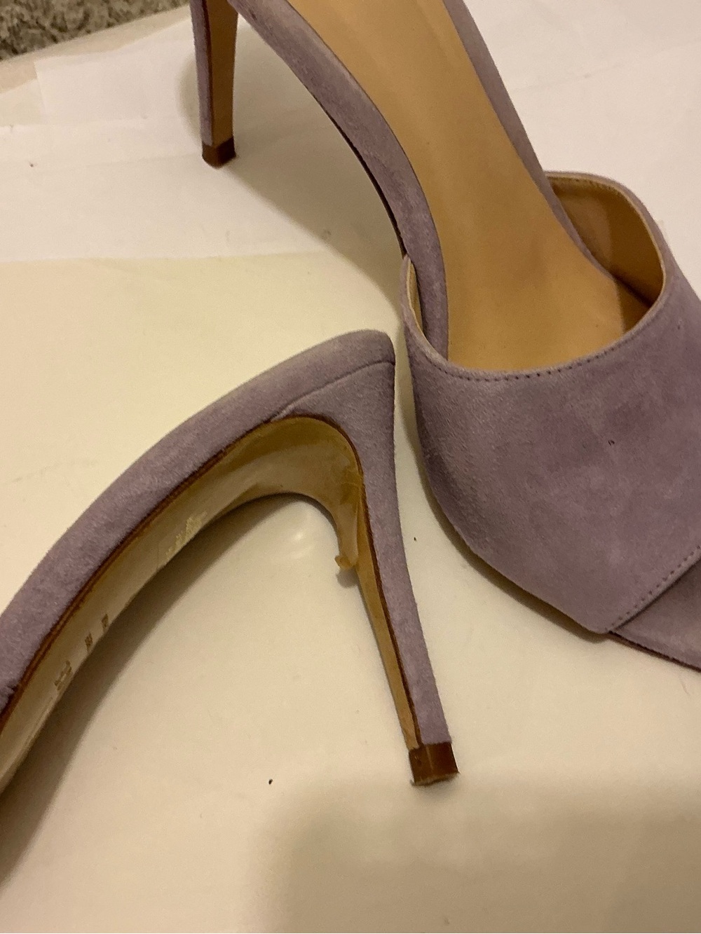 L'AGENCE Lavender Suede Pointed Mules - Picture 5 of 5